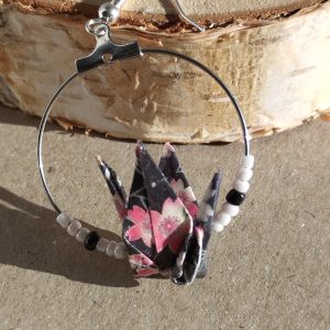 Boucles d'oreilles-Grues printanière